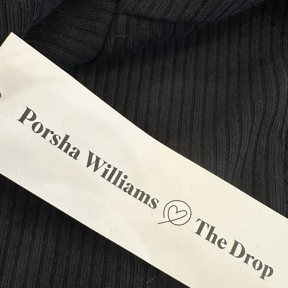 NWT The Drop x Porsha Williams Black Twisted Waist Long Sleeve Crop Top~$30~S - Picture 7 of 10